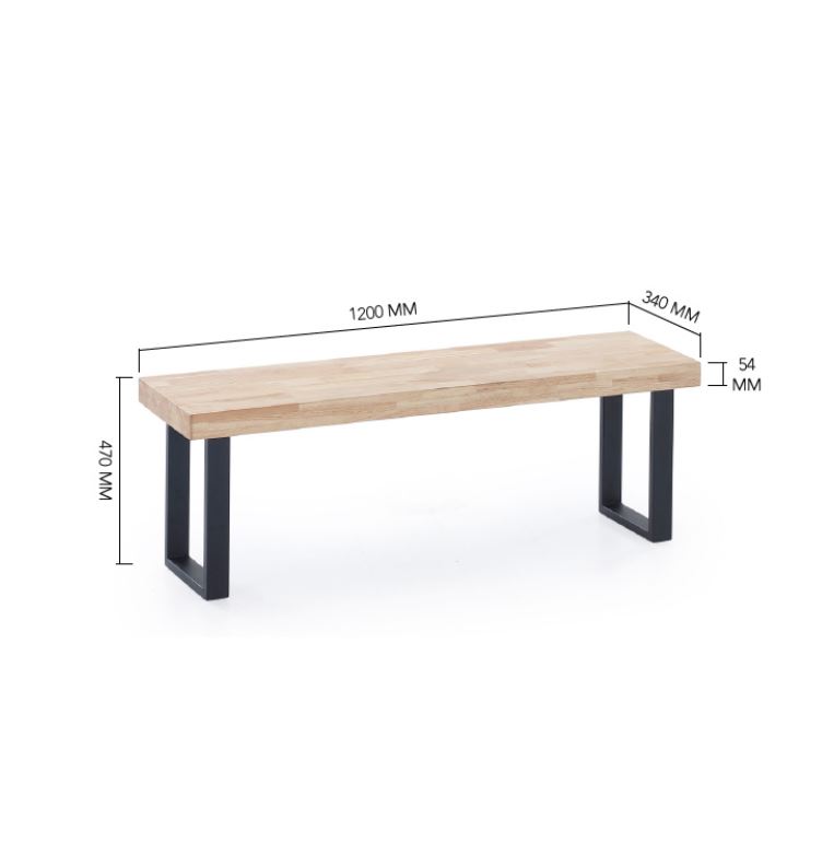 BANCO ASIENTO LOFT ROBLE NORDISH / BLANCO 120x47x34