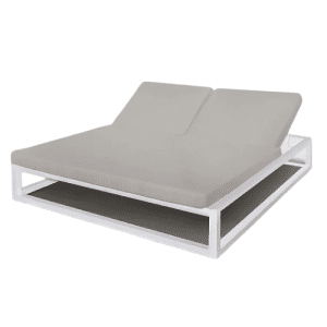 CAMA DOBLE LUANA BLANCO-GRIS ACERO 180 X 200 X 43 CM