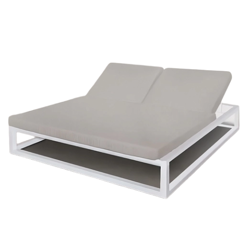 CAMA DOBLE LUANA BLANCO-GRIS ACERO 180 X 200 X 43 CM