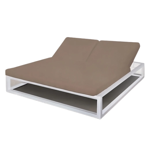 CAMA DOBLE LUANA BLANCO-MOCCA 180 X 200 X 43 CM