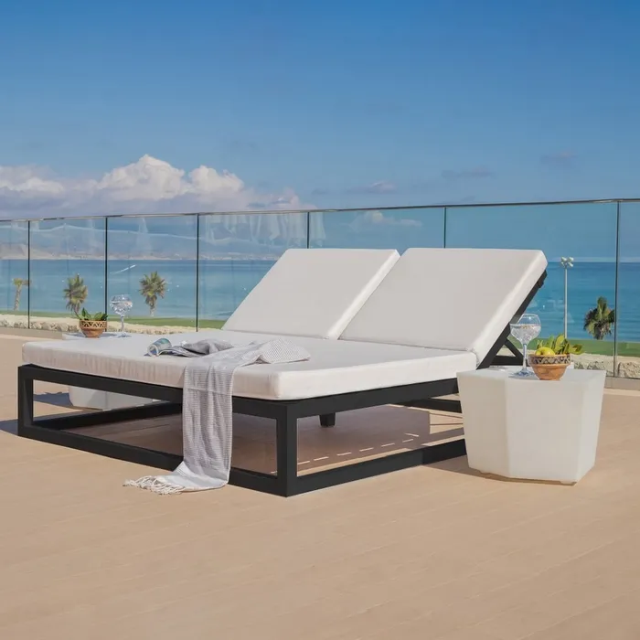 CAMA DOBLE LUANA GRAFITO-MOCCA 180 X 200 X 43 CM