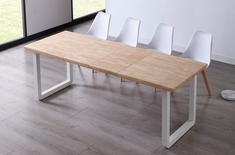 MESA COMEDOR EXTENSIBLE ROMA ROBLE NORDISH / BLANCO 140-18-220x80x77