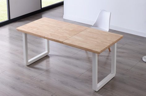 MESA COMEDOR EXTENSIBLE ROMA ROBLE NORDISH / BLANCO 140-18-220x80x77