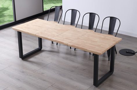 MESA COMEDOR EXTENSIBLE ROMA ROBLE NORDISH / NEGRO 140-180-220x80x77
