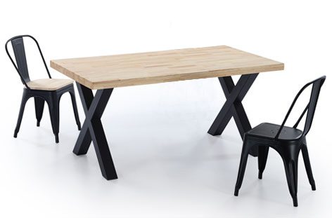 MESA COMEDOR FIJA X-LOFT ROBLE / NEGRO 160X90X76