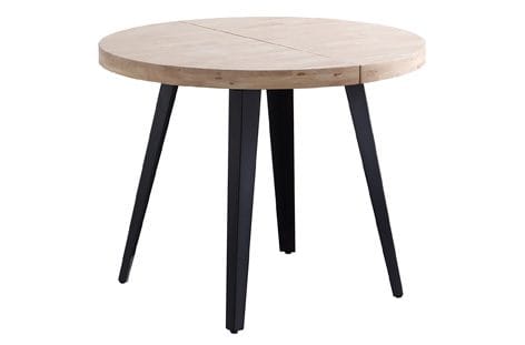MESA COMEDOR REDONDA EXTENSIBLE BERG ROBLE NORDISH / NEGRO 100-140-180×76