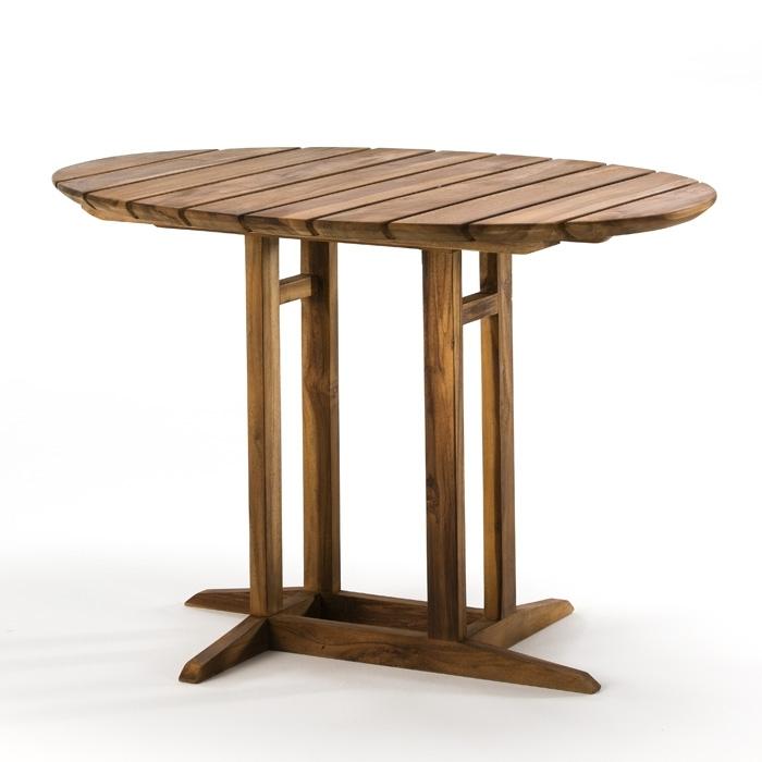 MESA MADERA DE TECA NATURAL EXTERIOR PATAS DISEÑO 100x75x70
