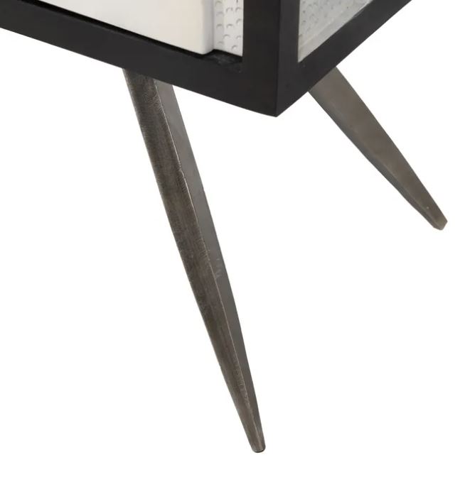 MUEBLE RECIBIDOR BLANCO-NEGRO 93X102X41