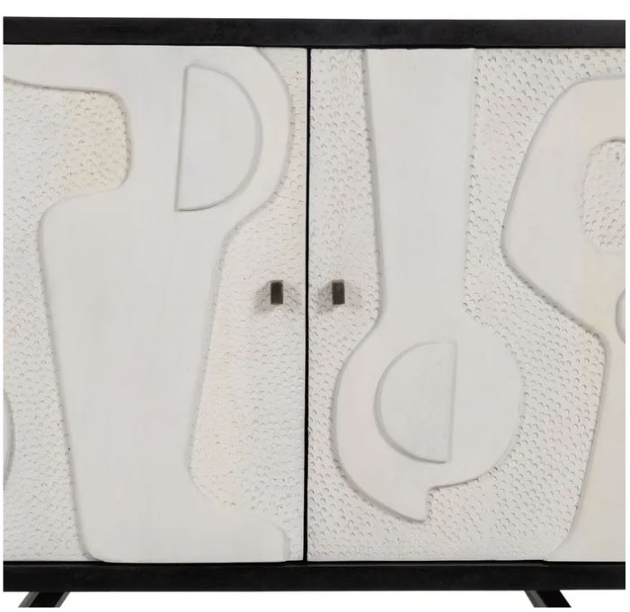 MUEBLE RECIBIDOR BLANCO-NEGRO 93X102X41