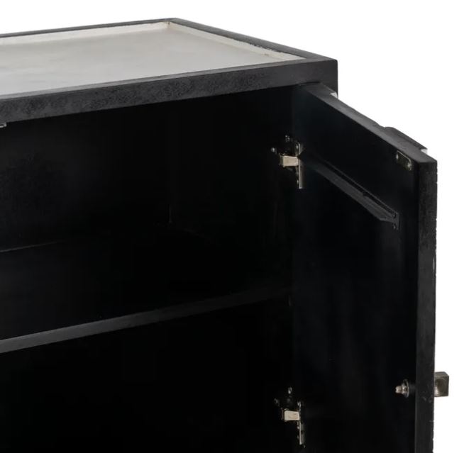 MUEBLE RECIBIDOR BLANCO-NEGRO 93X102X41