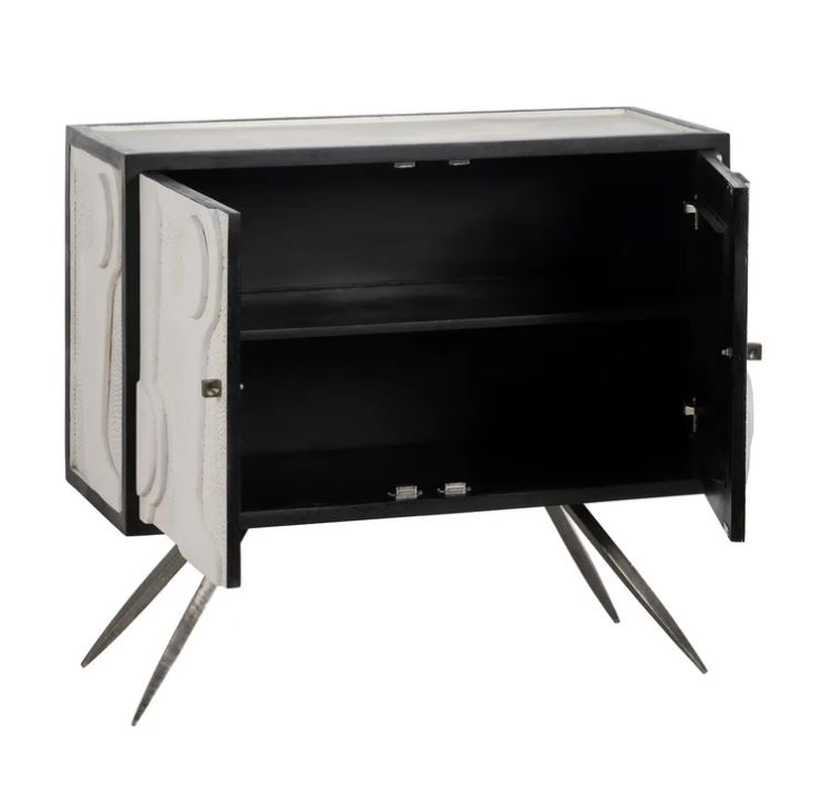MUEBLE RECIBIDOR BLANCO-NEGRO 93X102X41