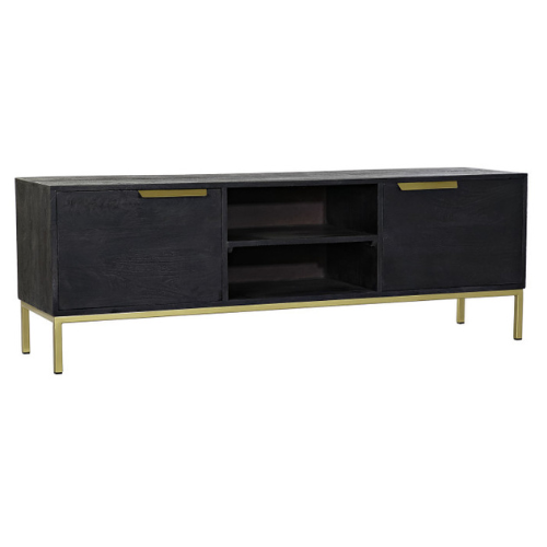 MUEBLE TV MANGO METAL NEGRO 147X38X51