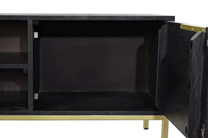 MUEBLE TV MANGO METAL NEGRO 147X38X51