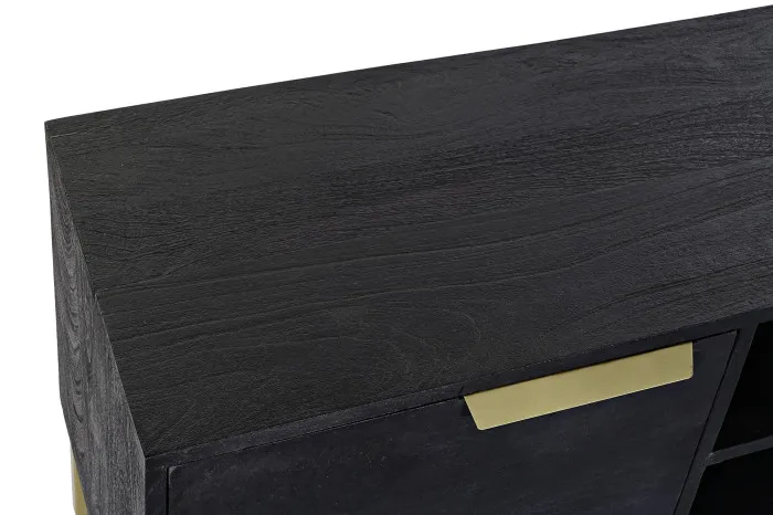 MUEBLE TV MANGO METAL NEGRO 147X38X51