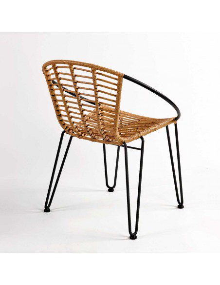 SILLA EXTERIOR APILABLE RATAN METAL 79X69X61