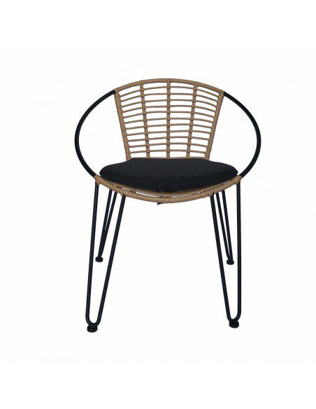 SILLA EXTERIOR APILABLE RATAN METAL 79X69X61