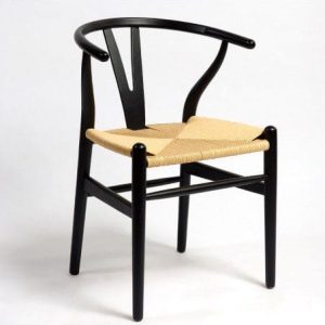 SILLA MADERA Y CUERDA NEGRA COMEDOR COCINA 78X53X51