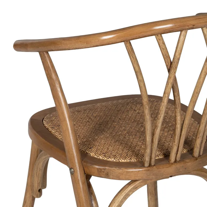 SILLA MIEL MADERA-RATÁN 55 X 50 X 81 CM