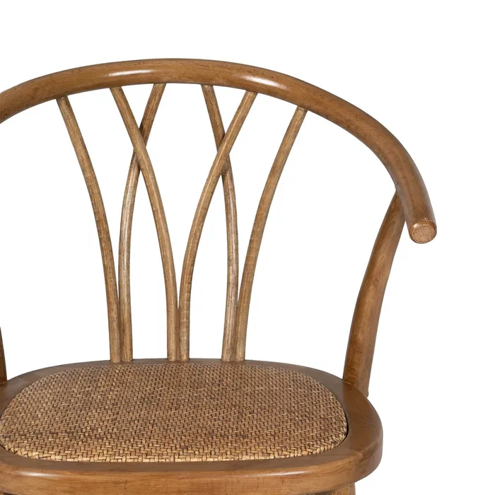 SILLA MIEL MADERA-RATÁN 55 X 50 X 81 CM