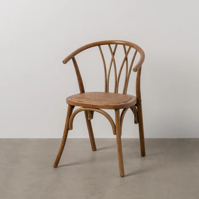 SILLA MIEL MADERA-RATÁN 55 X 50 X 81 CM
