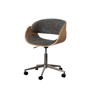 SILLA RUEDAS GRIS-NATURAL TEJIDO-MADERA 59 X 64 X 88 CM