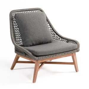 SILLÓN TECA Y CUERDAS GRIS EXTERIOR 81X77,5X79