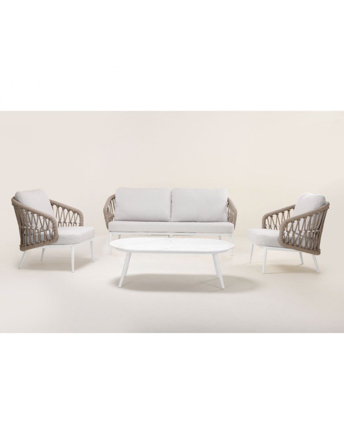 SOFA ALUMINIO BLANCO Y CUERDA EXTERIOR 79,5X179,5X82,5