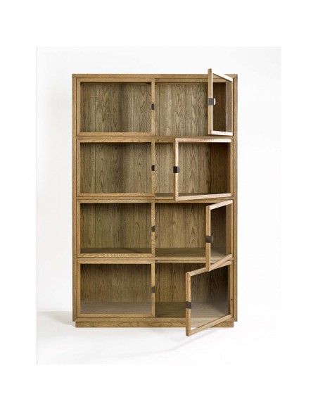 VITRINA ACABADO ROBLE NATURAL 120x45x185