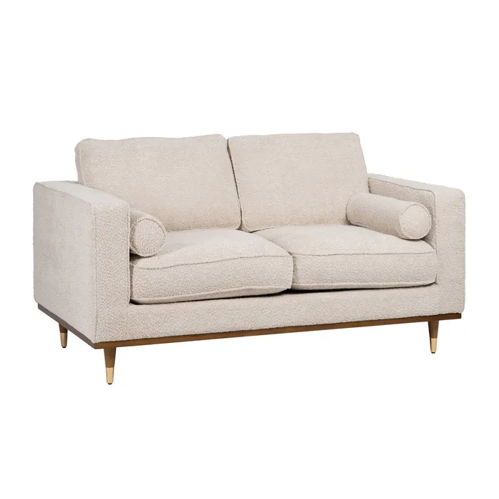 SOFÁ 2 PLAZAS BEIGE TEJIDO-MADERA 172 X 91 X 84 CM