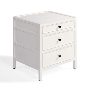 MESITA DE NOCHE ROBLE BLANCO 3 CAJONES ANCHO 50 X 45 X 60