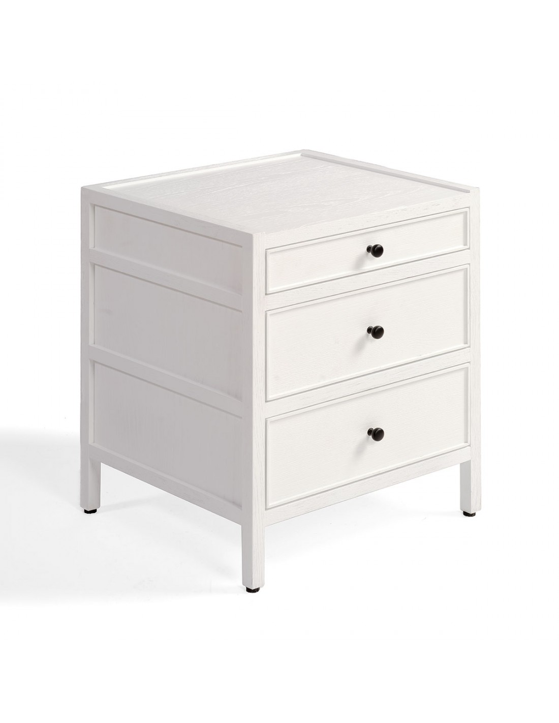 MESITA DE NOCHE ROBLE BLANCO 3 CAJONES ANCHO 50 X 45 X 60