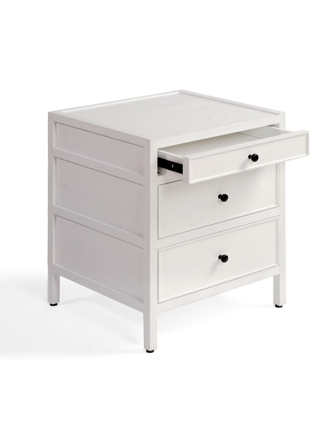 MESITA DE NOCHE ROBLE BLANCO 3 CAJONES ANCHO 50 X 45 X 60