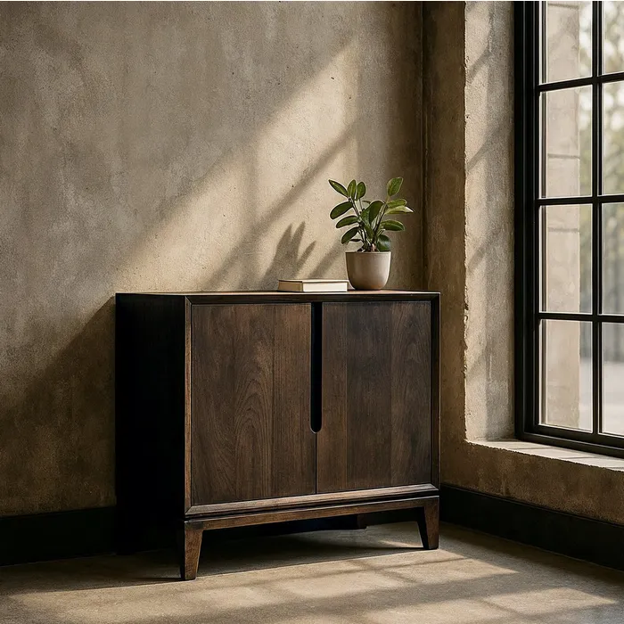 MUEBLE RECIBIDOR MARRÓN MADERA DE MANGO 100 X 40 X 85 CM