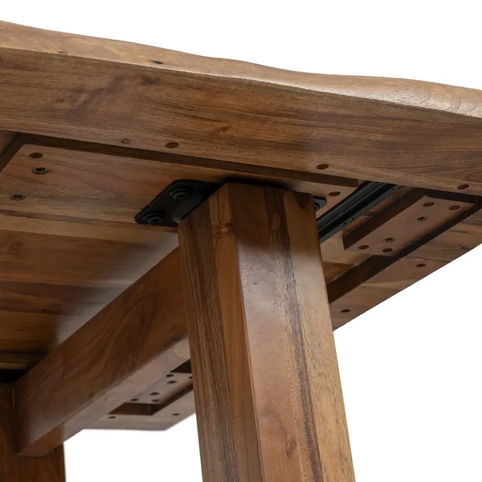 MESA COMEDOR MARRÓN MADERA DE ACACIA 180 X 90 X 77 CM - Imagen 7