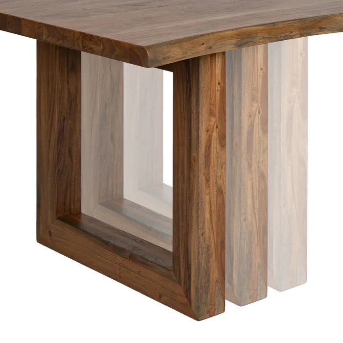 MESA COMEDOR MARRÓN MADERA DE ACACIA 180 X 90 X 77 CM - Imagen 10