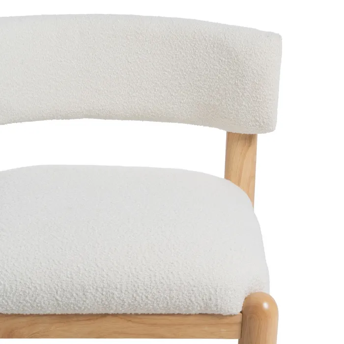 SILLÓN BLANCO-NATURAL MADERA DE CAUCHO 62 X 62 X 71 CM