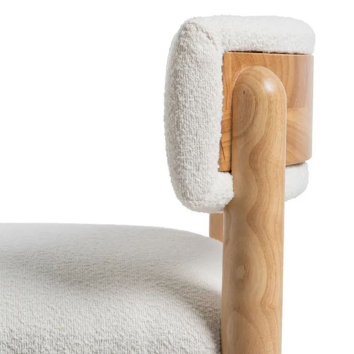 SILLÓN BLANCO-NATURAL MADERA DE CAUCHO 62 X 62 X 71 CM