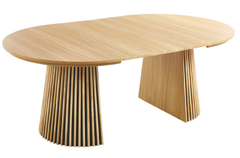 MESA COMEDOR REDONDA EXTENSIBLE KEANU 120 - 160 - 200 x 120 CM OAK. - Imagen 4