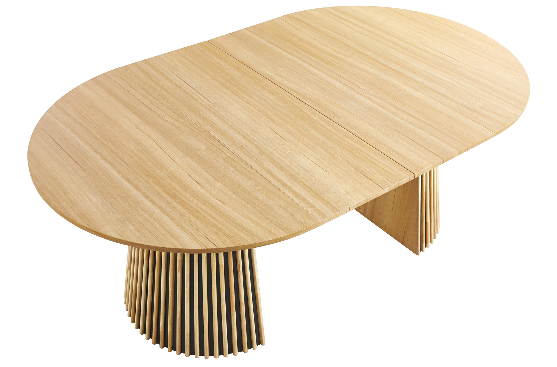MESA COMEDOR REDONDA EXTENSIBLE KEANU 120 - 160 - 200 x 120 CM OAK. - Imagen 3