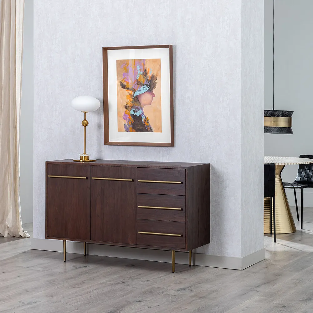 APARADOR MARRÓN MADERA-HIERRO SALÓN 130 X 45 X 83,20 CM - Imagen 2