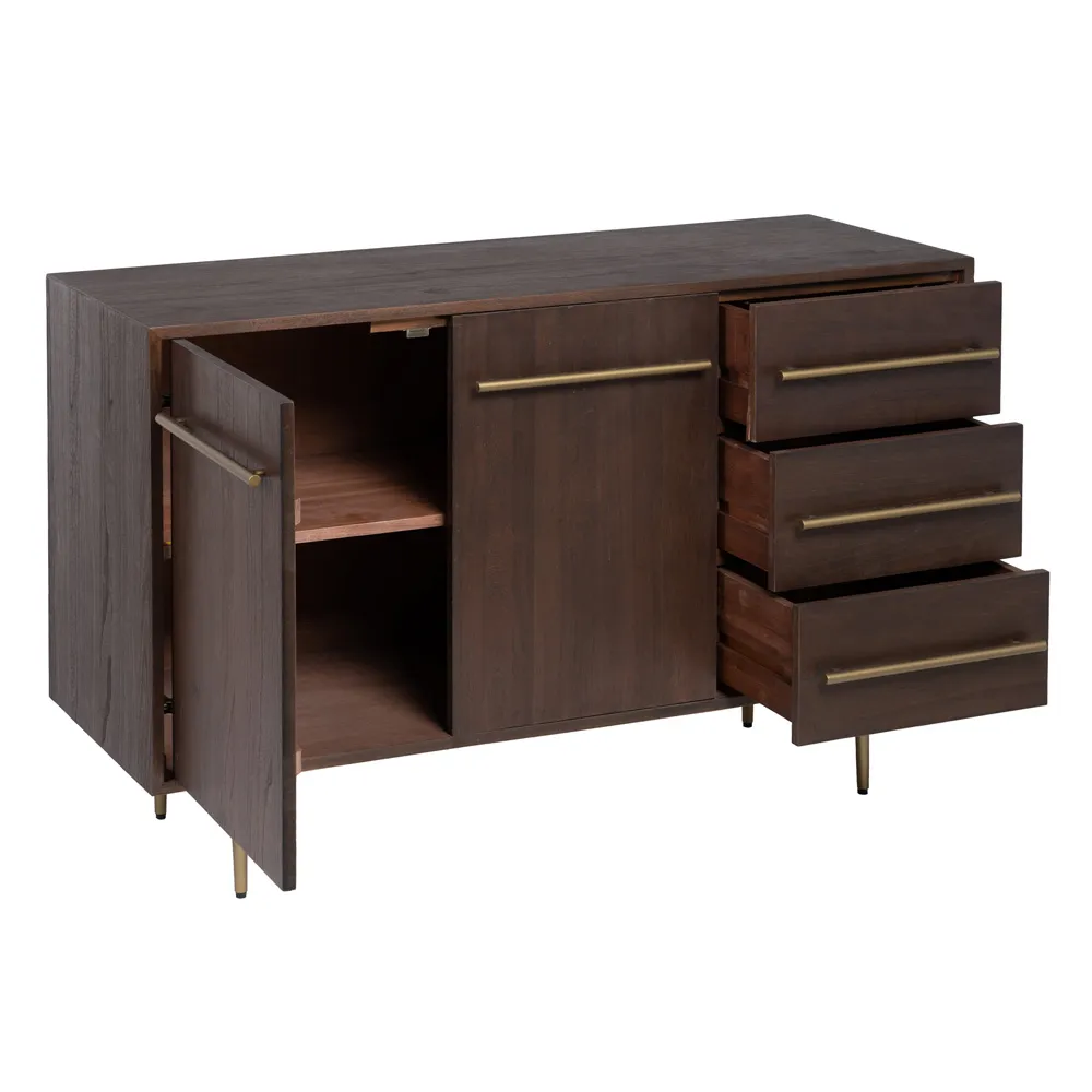 APARADOR MARRÓN MADERA-HIERRO SALÓN 130 X 45 X 83,20 CM - Imagen 3