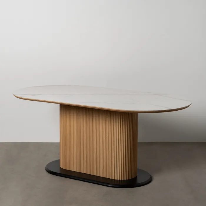 MESA COMEDOR BLANCO-NATURAL 180 X 90 X 75 CM - Imagen 2