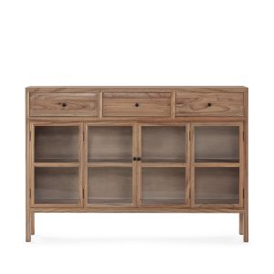 APARADOR 160X40X110 CRISTAL/MADERA NATURAL VELADO
