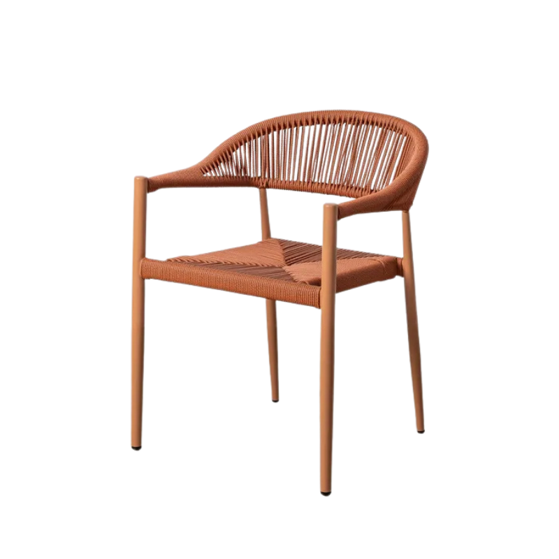SET 2 SILLA APILABLE ALUMINIO-RATTÁN PE 56 X 58 X 76 CM