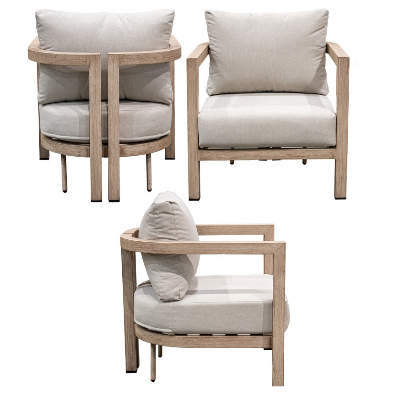 Set Sofa 3p+2 Sillones+mesa Centro Aluminio 73x74x66/198x74x66/128x60x43 - Imagen 5
