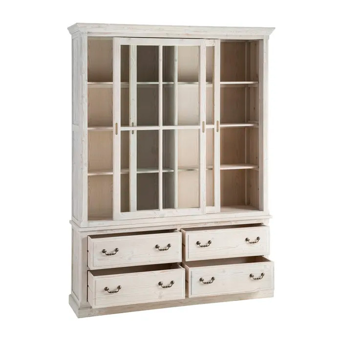 ALACENA BLANCO ROZADO MADERA DE PINO 180 X 44 X 240 CM - Imagen 2