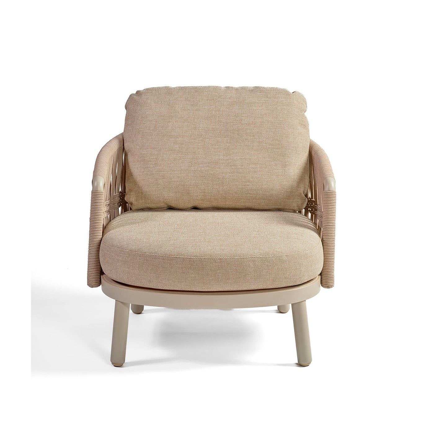 Sillón redondo de exterior en aluminio y cuerda. - Imagen 3