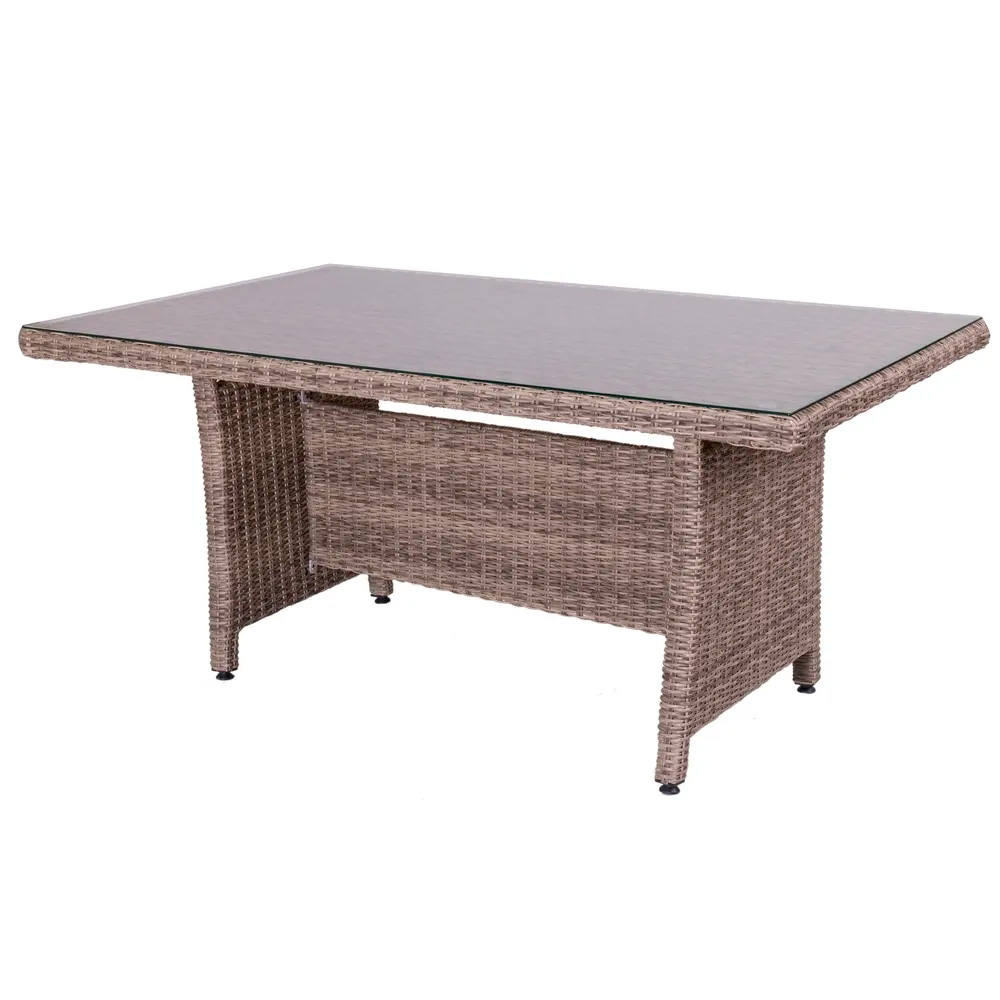 MESA RATÁN ENVEJECIDO 160 X 100 X 75 CM