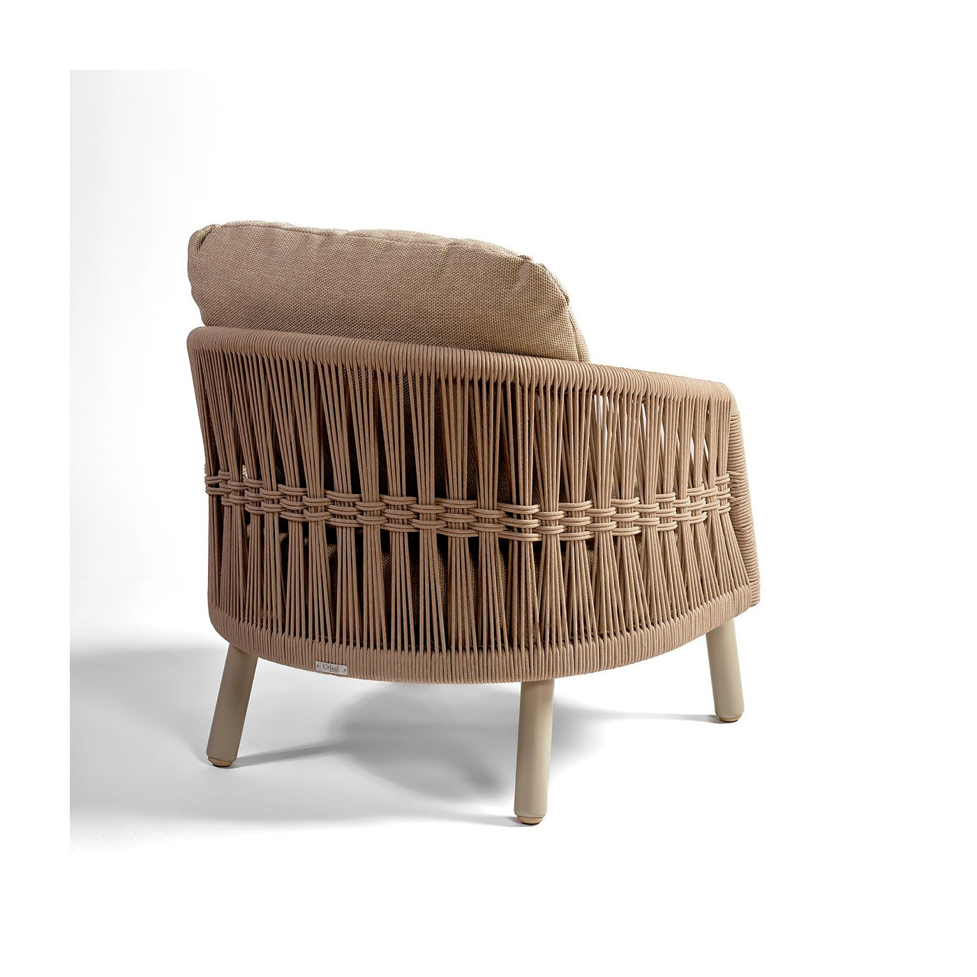 Sillón redondo de exterior en aluminio y cuerda. - Imagen 2