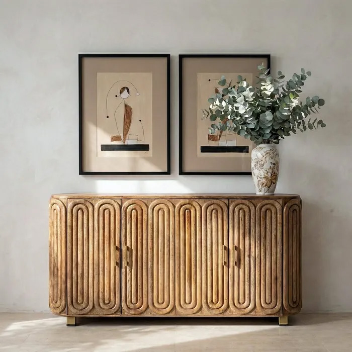 APARADOR MADERA DE MANGO SALÓN 152 X 40 X 78 CM - Imagen 2